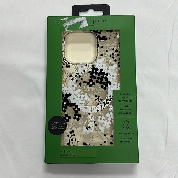 NWT Kate Spade iPhone 15 pro flowers floral phone case - Picture 1 of 7